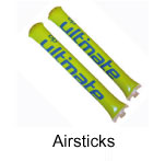Airsticks auflblasen Logo Aufdruck Klatschstangen