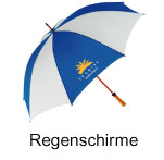 Regenschirm draußen Werbung Werbeartikel Logo